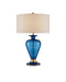 6000-0839- Aladdin 1-Light Table Lamp in Clear Blue/Antique Brass by Currey and Company