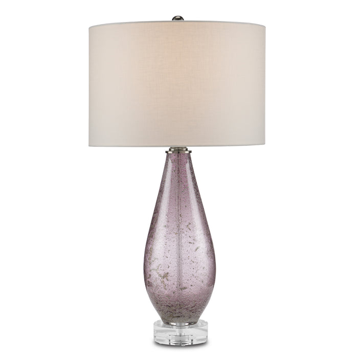 6000-0854- Optimist 1-Light Table Lamp in Purple/Clear/Antique Nickel by Currey and Company