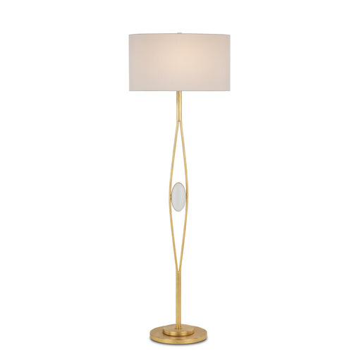 8000-0121- Marlene 1-Light Floor Lamp in Gold Leaf/White by Currey and Company