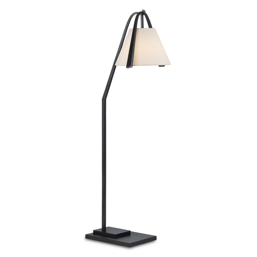 8000-0122- Frey 1-Light Floor Lamp in Satin Black/Brushed Brown by Currey and Company