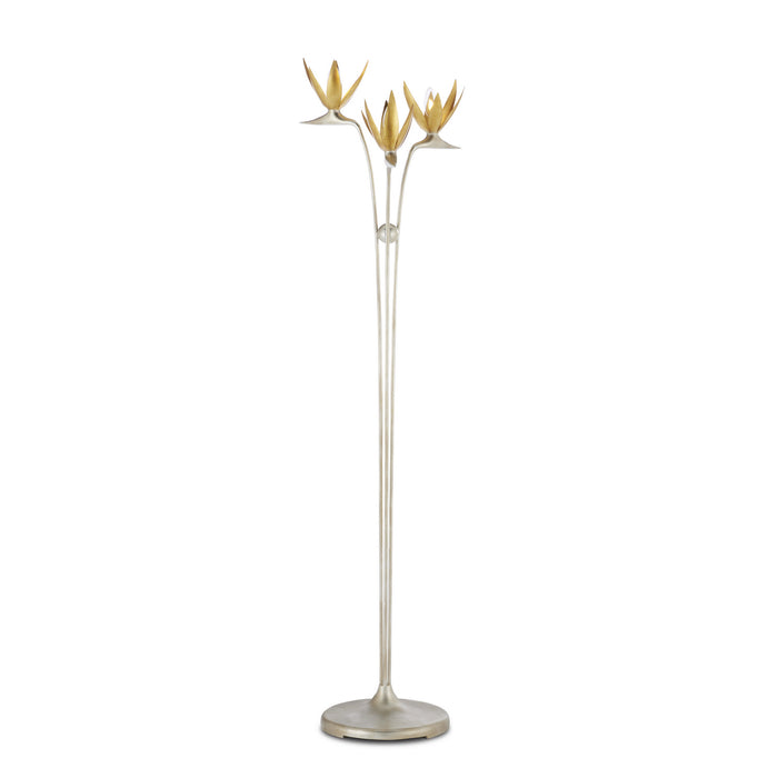 8000-0130- Paradiso 3-Light Floor Lamp in Contemporary Silver Leaf by Currey and Company