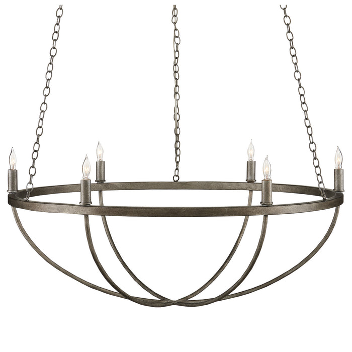 9000-0942- Quillian 6-Light Chandelier in Light Mole by Currey and Company