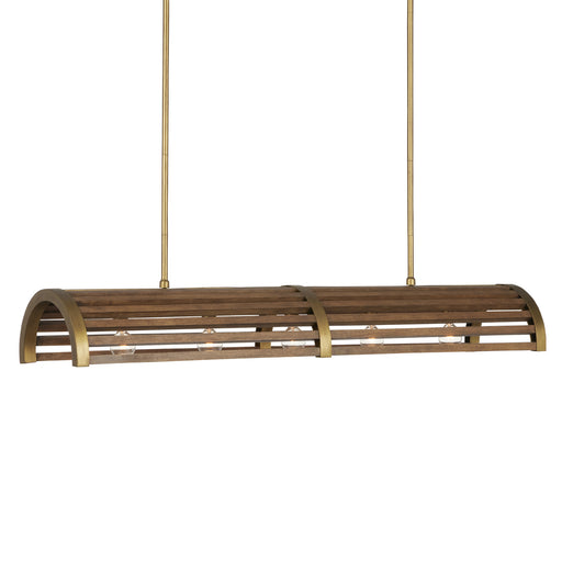 9000-0967- Woodbine 5-Light Chandelier in Chestnut/Brass by Currey and Company