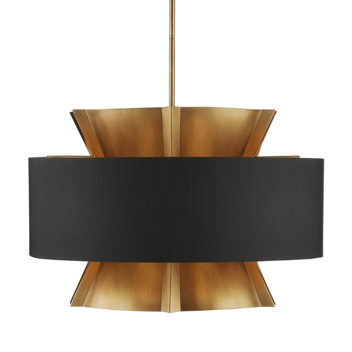 9000-0970- Oxenwood 6-Light Chandelier in Brass/Black by Currey and Company