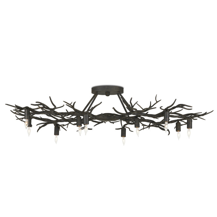 9000-0981- Rainforest 10-Light Semi-Flush Mount in Rustic Bronze by Currey and Company