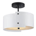 9000-0982- Ritsu LED Semi-Flush Mount in Sugar White & Satin Black by Currey and Company