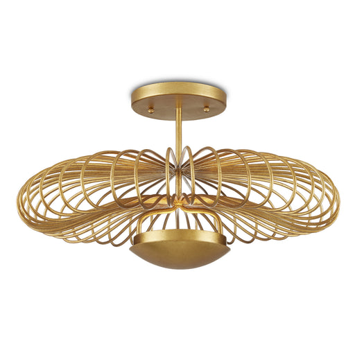 9000-0985- Sheereen LED Semi-Flush Mount in Contemporary Gold Leaf by Currey and Company