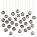 9000-1010- Palatino 30-Light Pendant in Blue Marbeled/Silver by Currey and Company