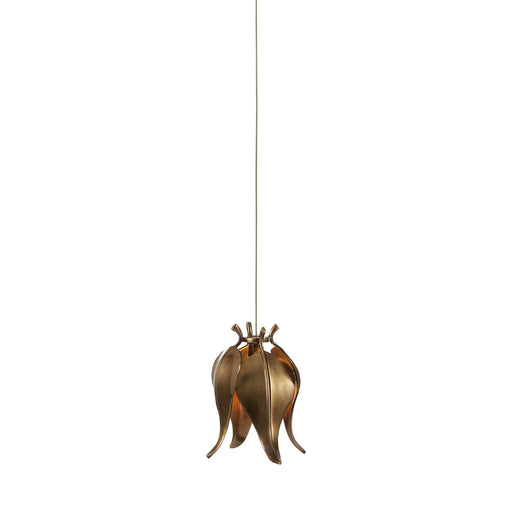 9000-1019- Iota 1-Light Pendant in Antique Brass/Silver by Currey and Company