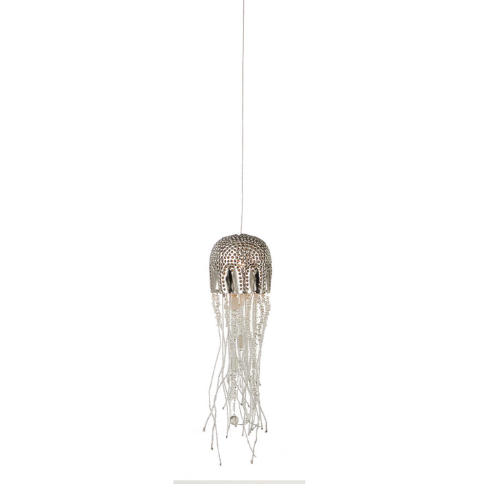 9000-1026- Medusa 1-Light Pendant in Nickel/Silver by Currey and Company