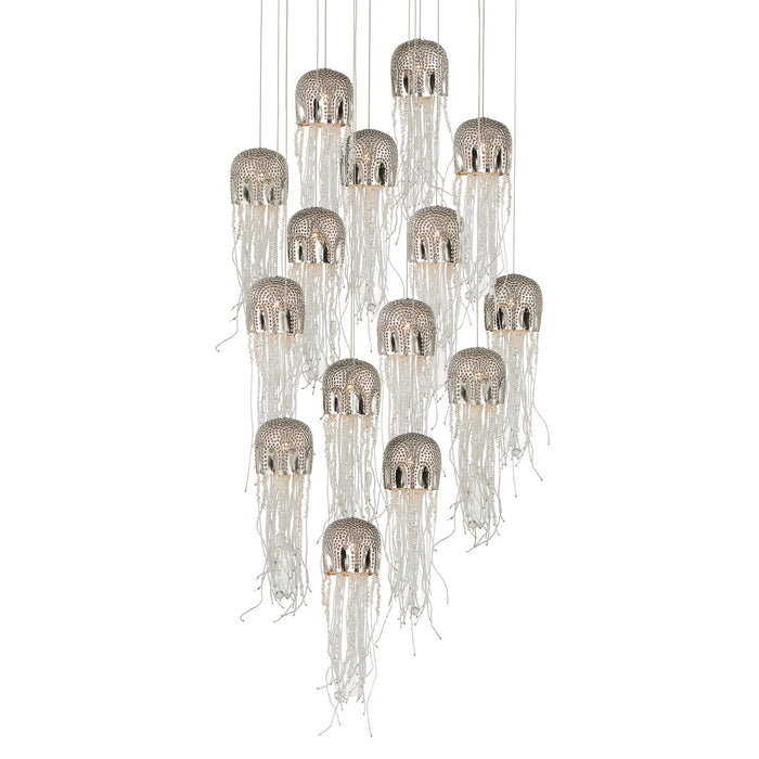 9000-1029- Medusa 15-Light Pendant in Nickel/Silver by Currey and Company