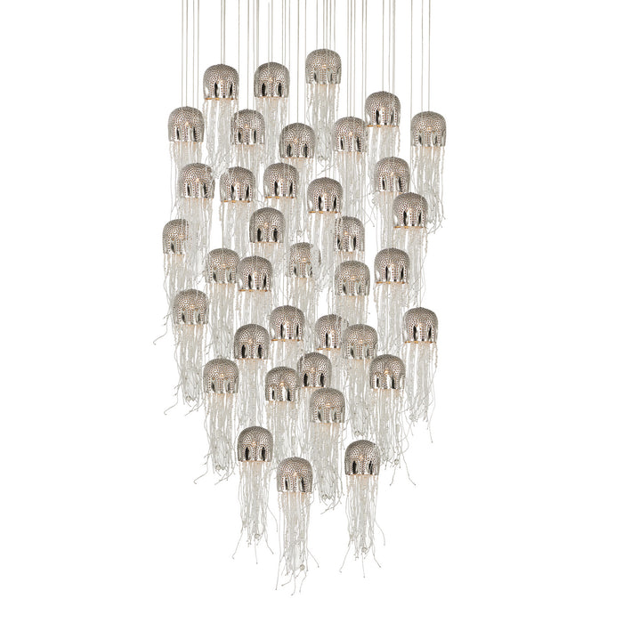 9000-1032- Medusa 36-Light Pendant in Nickel/Silver by Currey and Company