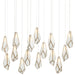 9000-1037- Glace 15-Light Pendant in White/Antique Brass/Silver by Currey and Company