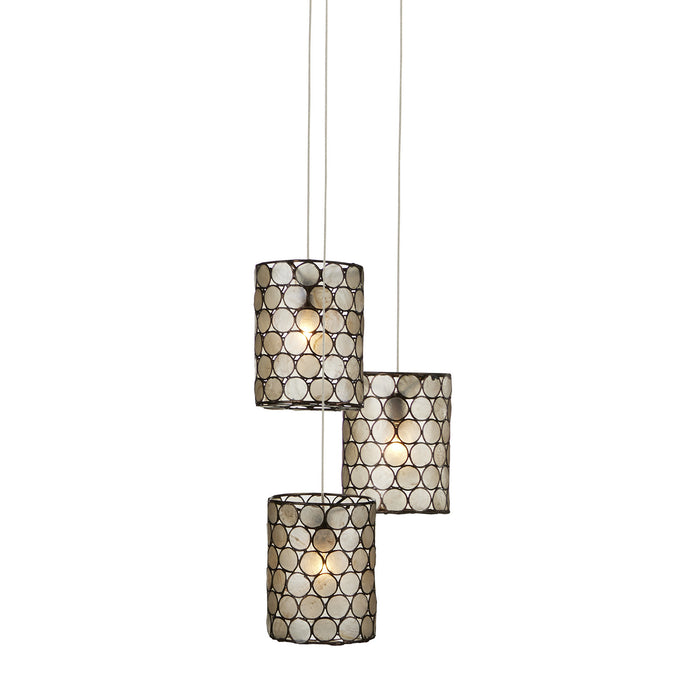 9000-1048- Regatta 3-Light Pendant in Cupertino & Silver by Currey and Company