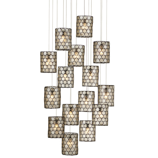 9000-1050- Regatta 15-Light Pendant in Cupertino & Silver by Currey and Company