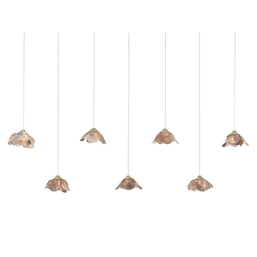 9000-1055- Catrice 7-Light Pendant in Natural Shell/Silver by Currey and Company