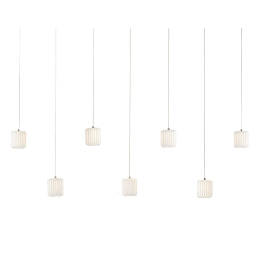 9000-1060- Dove 7-Light Pendant in White/Silver by Currey and Company