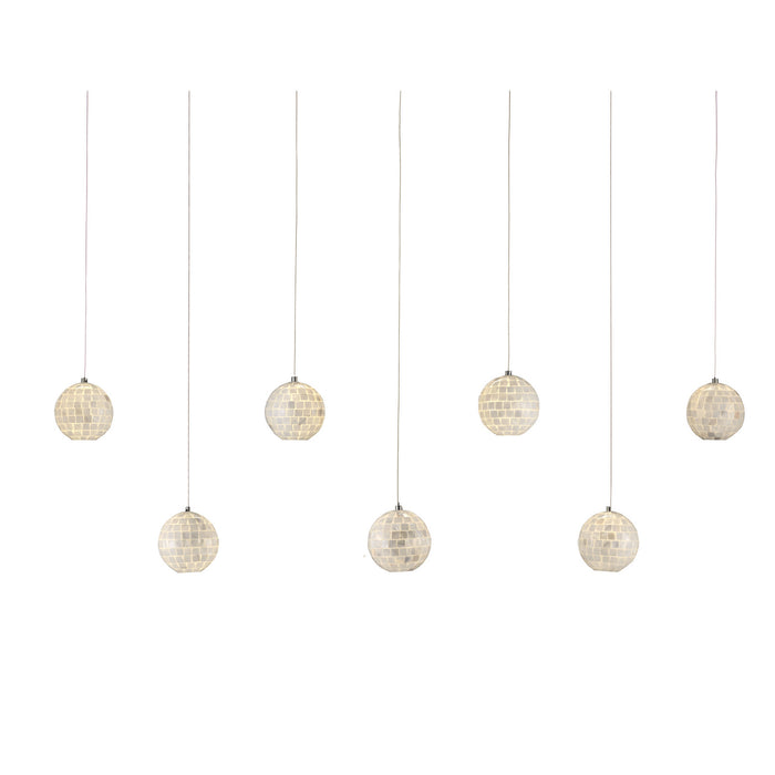 9000-1061- Finhorn 7-Light Pendant in Pearl/Silver by Currey and Company