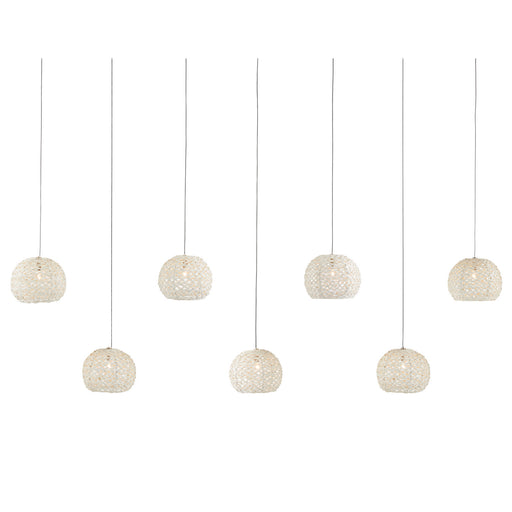 9000-1066- Piero 7-Light Pendant in Sugar White/Silver by Currey and Company