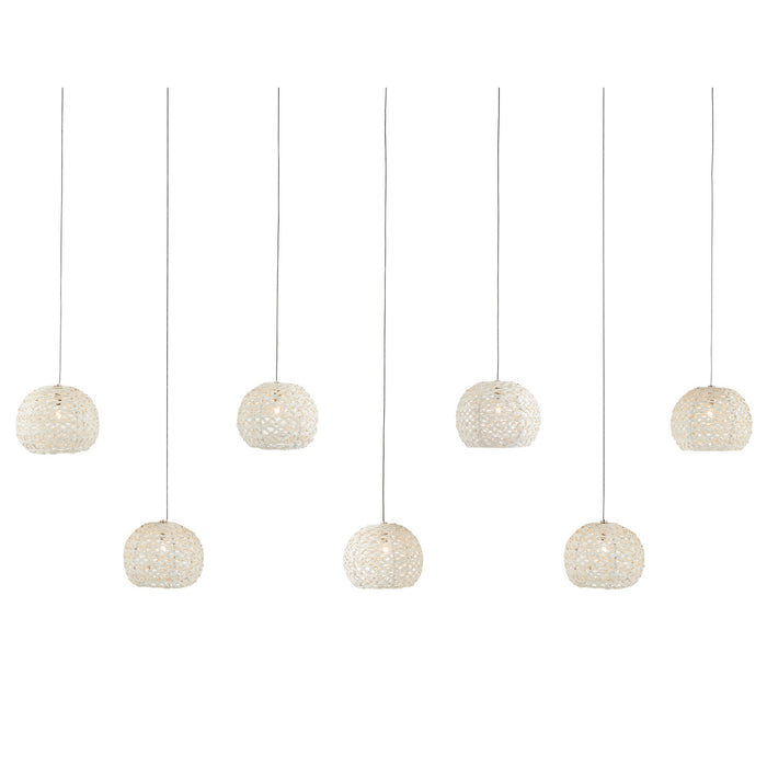 9000-1066- Piero 7-Light Pendant in Sugar White/Silver by Currey and Company