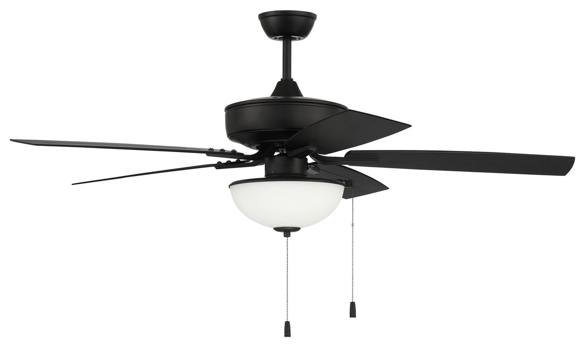 OP211FB5- Outdoor Pro Plus 211 White Bowl Light Kit 52" Outdoor Ceiling Fan in Flat Black by Craftmade