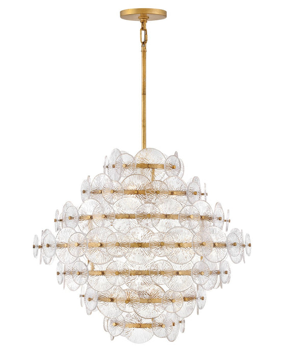 FR30128DA- Rene LED Pendant in Distressed Brass by Fredrick Ramond