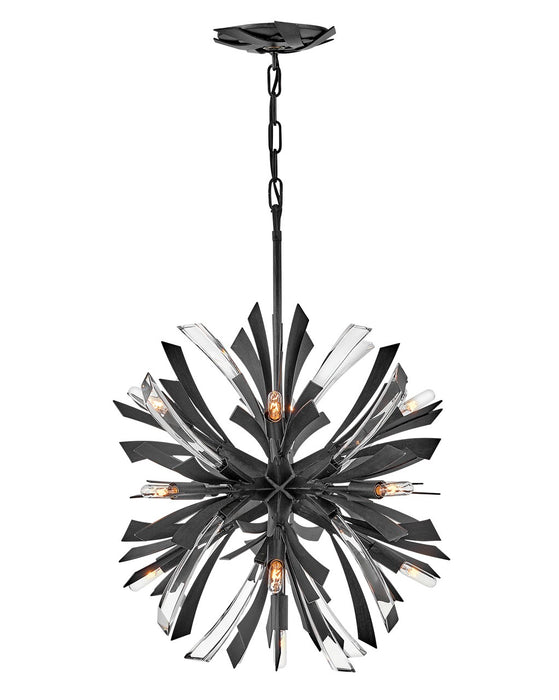 FR40904BGR- Vida LED Chandelier in Brushed Graphite by Fredrick Ramond