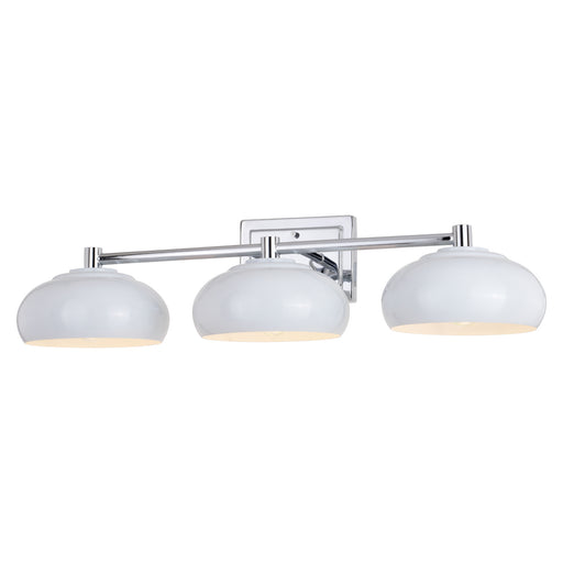 W0386 - Belmont 3-Light Vanity in Chrome & Gloss White by Vaxcel