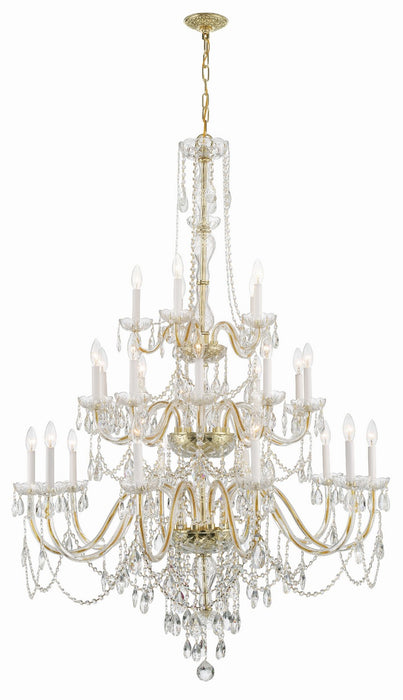 1156-PB-CL-MWP- Traditional Crystal 25-Light Chandelier in Polished Brass by Crystorama