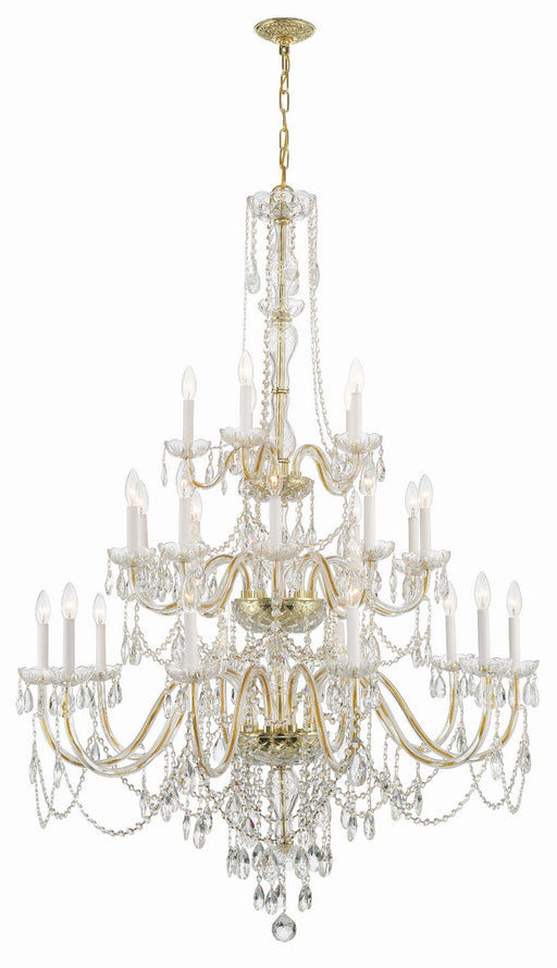 1156-PB-CL-MWP- Traditional Crystal 25-Light Chandelier in Polished Brass by Crystorama