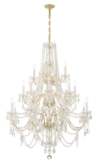 1157-PB-CL-MWP- Traditional Crystal 20-Light Chandelier in Polished Brass by Crystorama