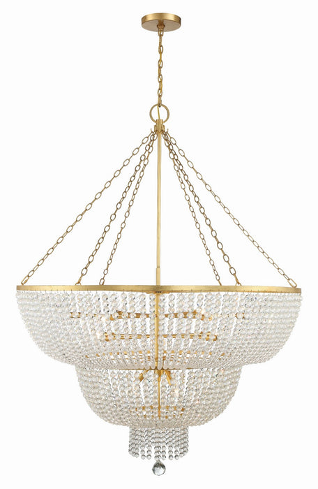 614-GA- Rylee 15-Light Chandelier in Antique Gold by Crystorama