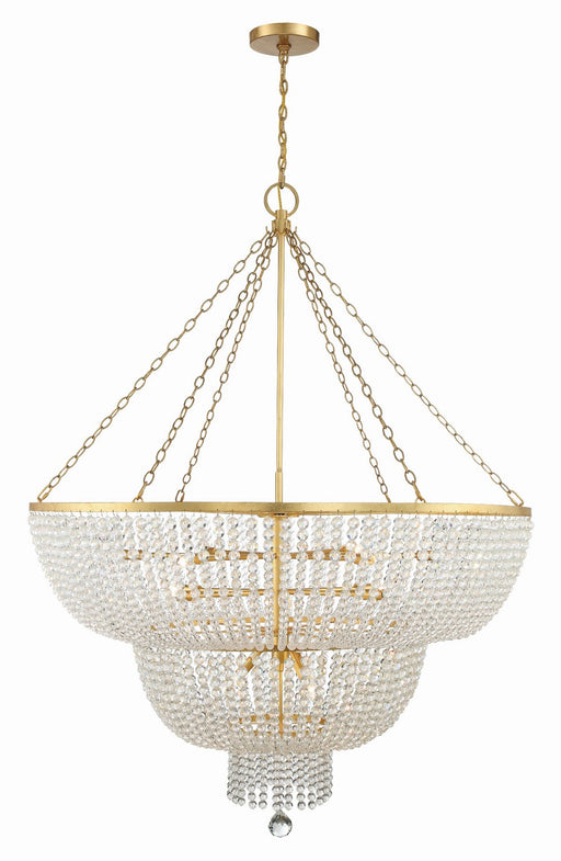 614-GA- Rylee 15-Light Chandelier in Antique Gold by Crystorama