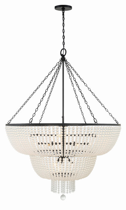 614-MK- Rylee 15-Light Chandelier in Matte Black by Crystorama