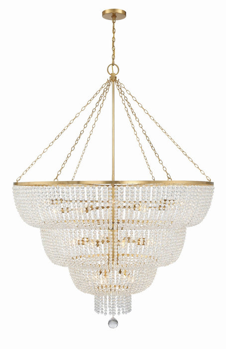 618-GA- Rylee 32 Light Chandelier in Antique Gold by Crystorama