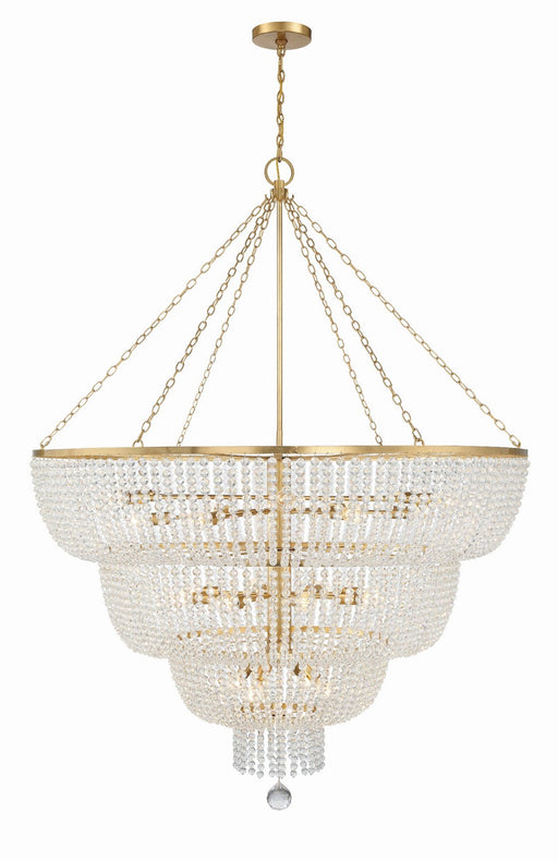 618-GA- Rylee 32 Light Chandelier in Antique Gold by Crystorama