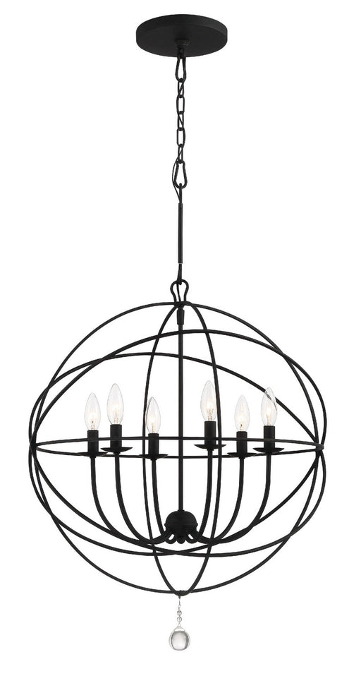 9228-BK- Solaris 6-Light Chandelier in Black by Crystorama