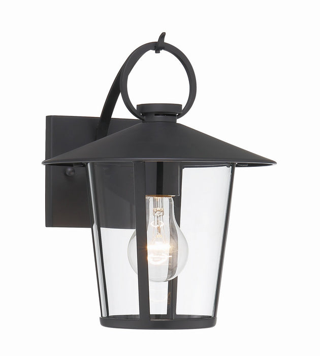 AND-9201-CL-MK- Andover 1-Light Outdoor Wall Mount in Matte Black by Crystorama