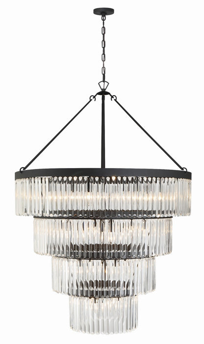 EMO-5409-BF- Emory 22-Light Chandelier in Black Forged by Crystorama