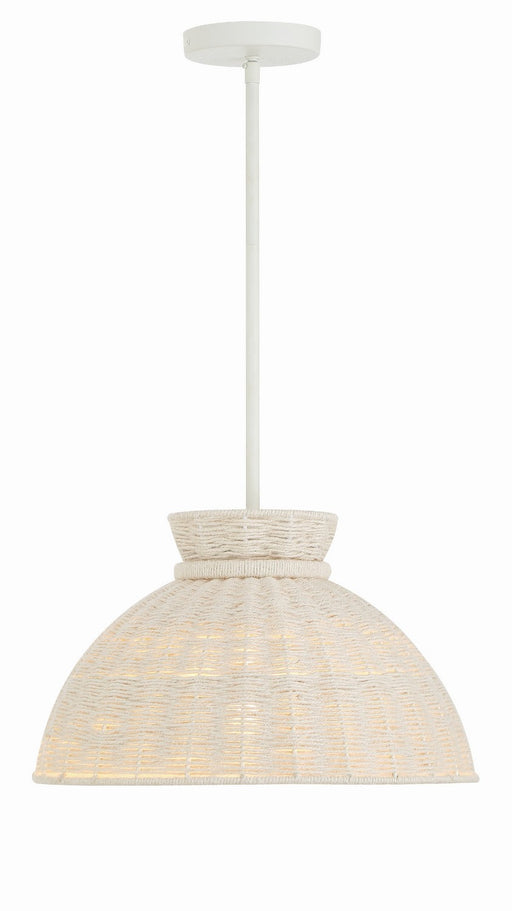 RES-10520-MT- Reese 1-Light Pendant in Matte White by Crystorama