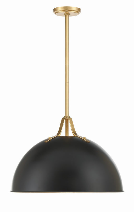 SOT-18015-MK-GA- Soto 1-Light Pendant in Matte Black & Antique Gold by Crystorama