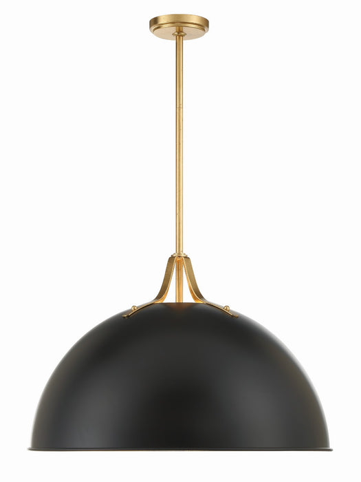 SOT-18017-MK-GA- Soto 3-Light Pendant in Matte Black & Antique Gold by Crystorama