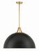 SOT-18017-MK-GA- Soto 3-Light Pendant in Matte Black & Antique Gold by Crystorama