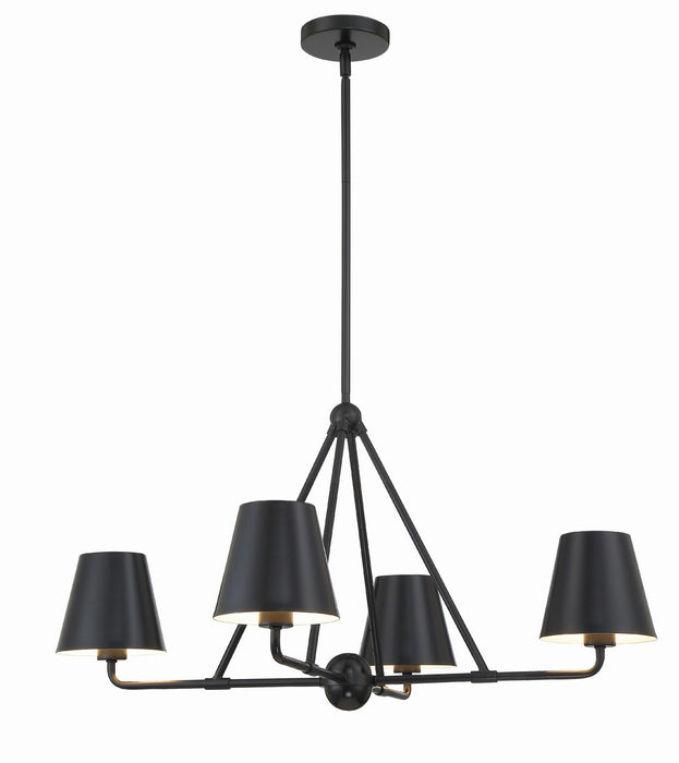 XAV-B9304-MK- Xavier 4-Light Chandelier in Matte Black by Crystorama