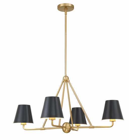 XAV-B9304-VG- Xavier 4-Light Chandelier in Vibrant Gold by Crystorama