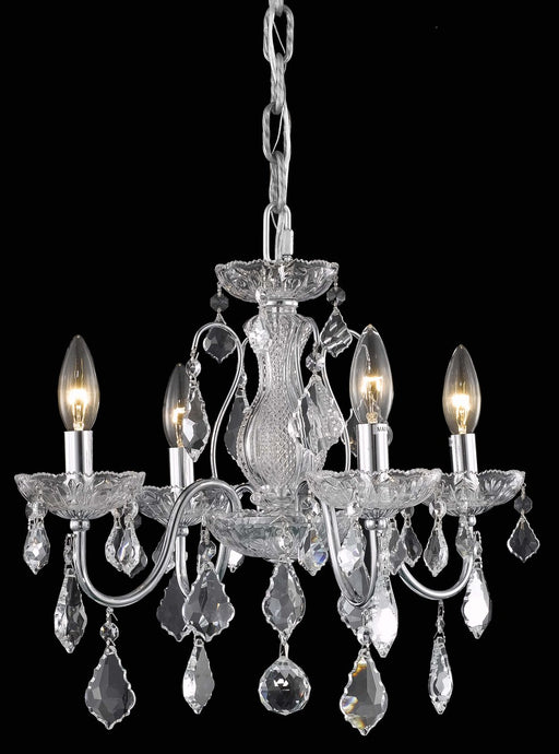 LD2015D17C - Calista 4-Light Pendant in Chrome with Clear Royal Cut Crystal by Elegant Lighting