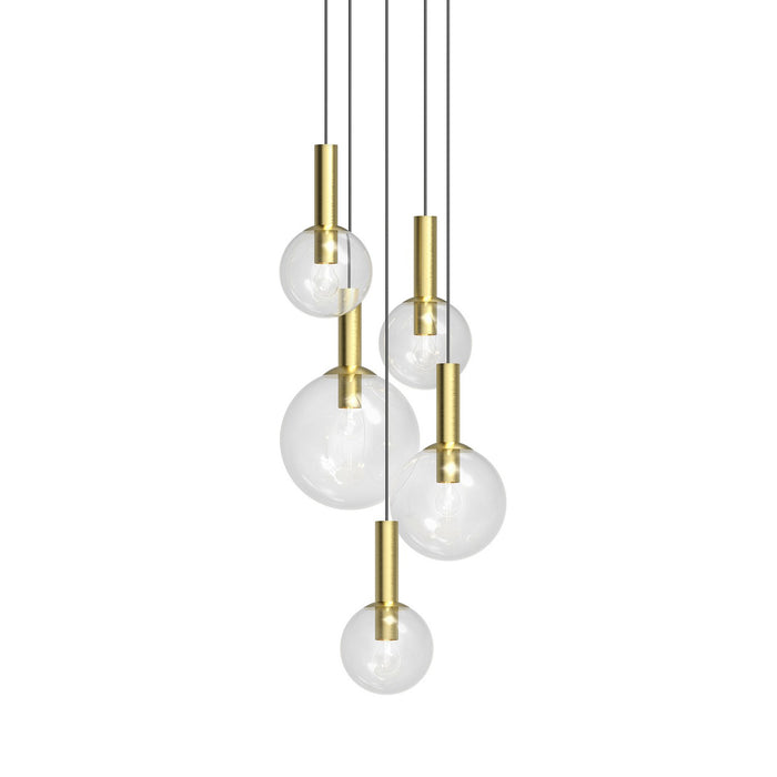 3765.38- Bubbles 5-Light Pendant in Satin Brass by Sonneman