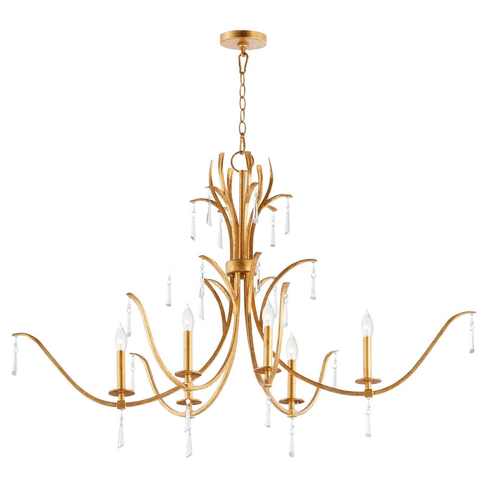 621-6-74 - Majesty Traditional Chandelier in Gold Leaf by Quorum