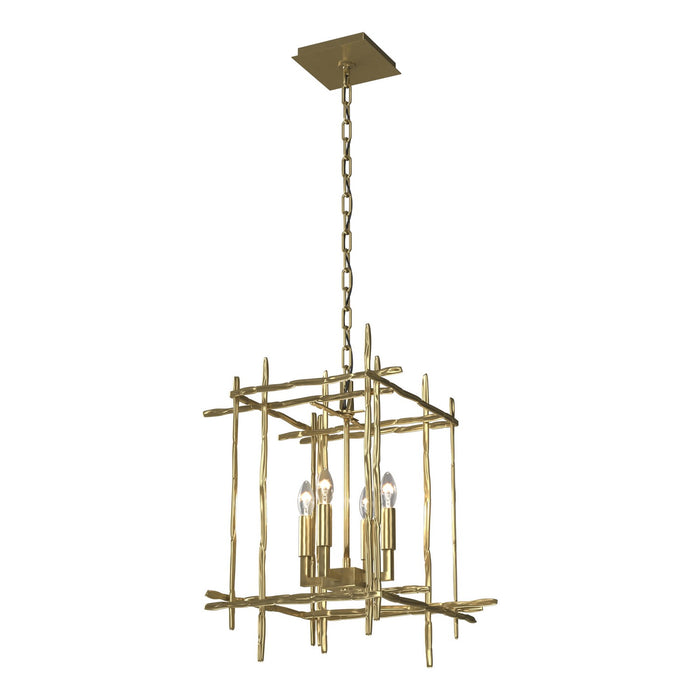 Tura 4-Light Small Chandelier in Modern Brass - 101315-SKT-86 by Hubbardton Forge