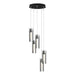 Exos Glass 5-Light Pendant in Black - 131124-SKT-STND-10-ZM0065 by Hubbardton Forge